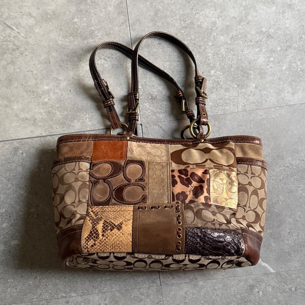 Rare Vintage Y2K Coach Patchwork Signature Tote Bag 11495